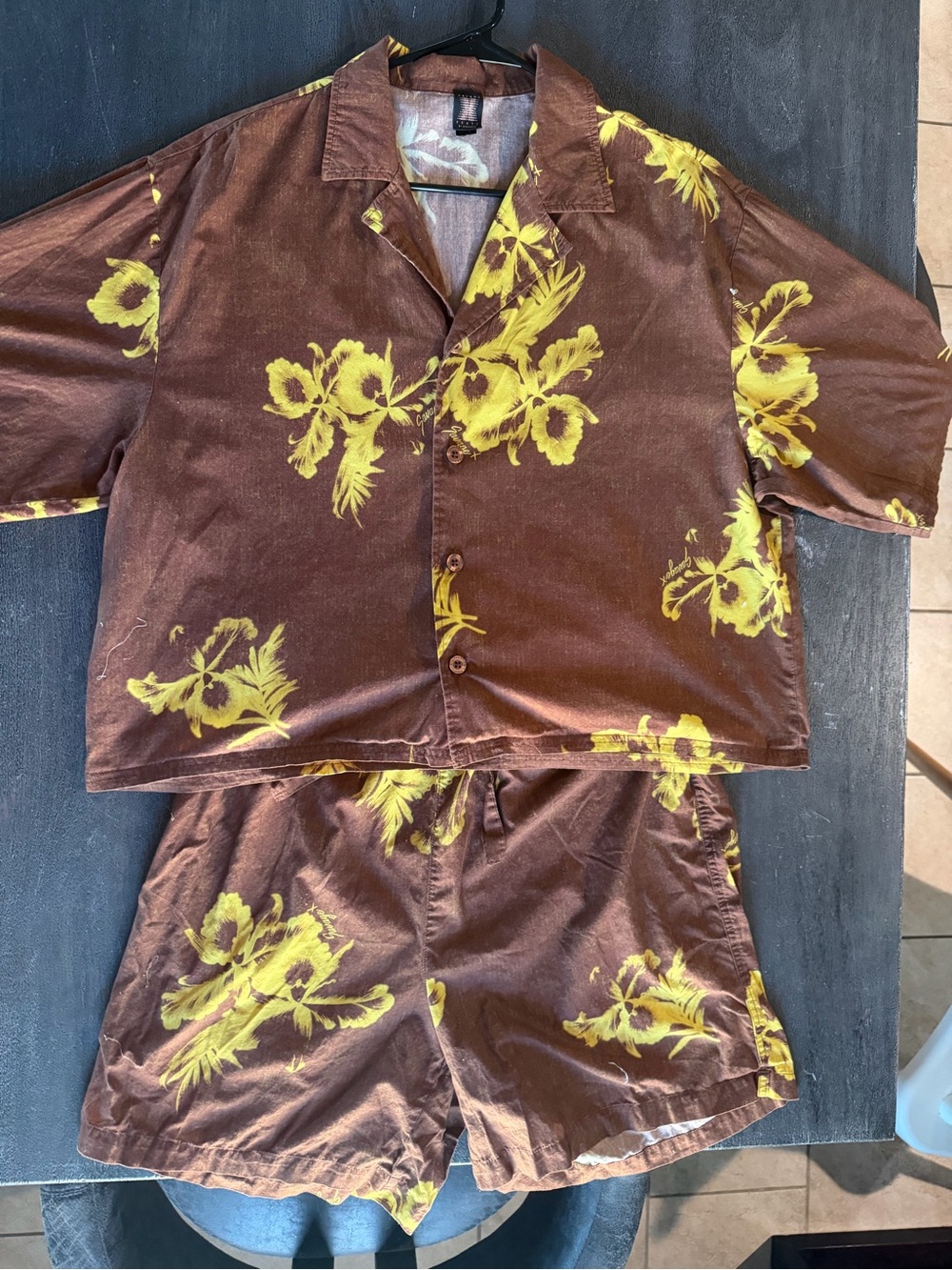 Fenty X Savage Brown and Yellow Floral Pajama Set